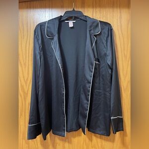 Victoria secret black silk pajama shirt
